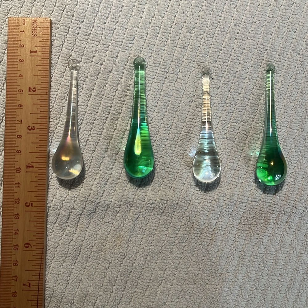*3 for $10* Colorful Glass Teardrop Ornaments - Picture 2 of 4